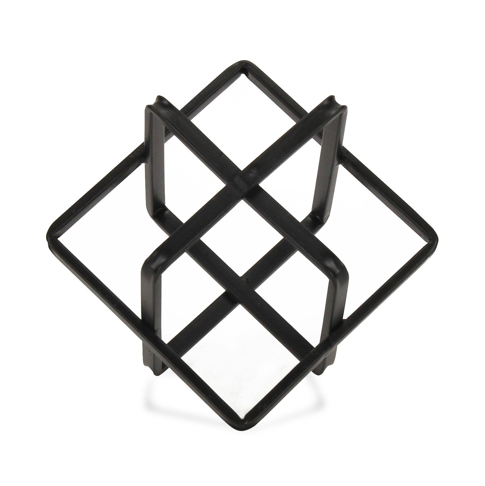 6"" Black Metal Abstract Cube Sculpture