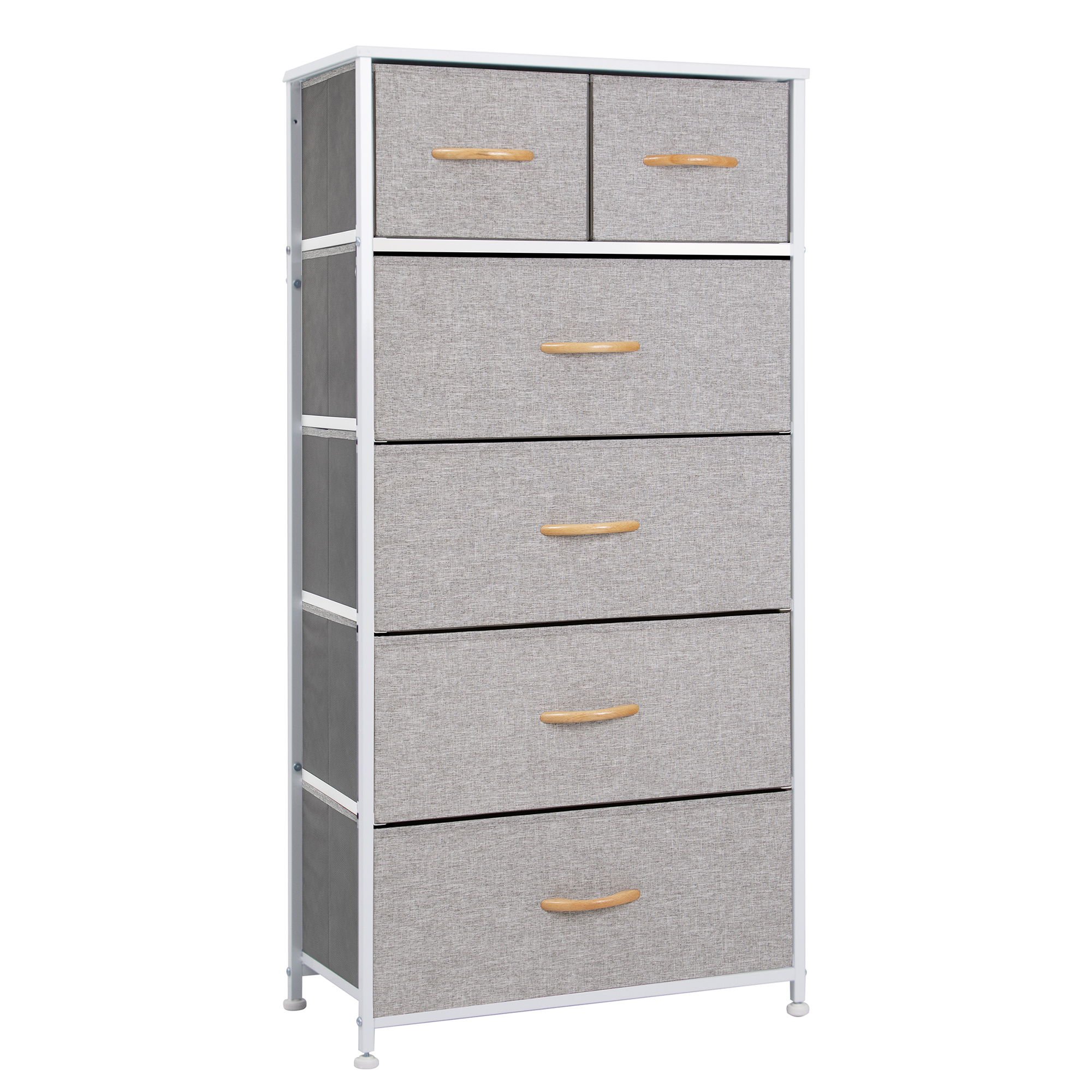 23" Gray and White Steel and Fabric Six Drawer Chest-484712-1