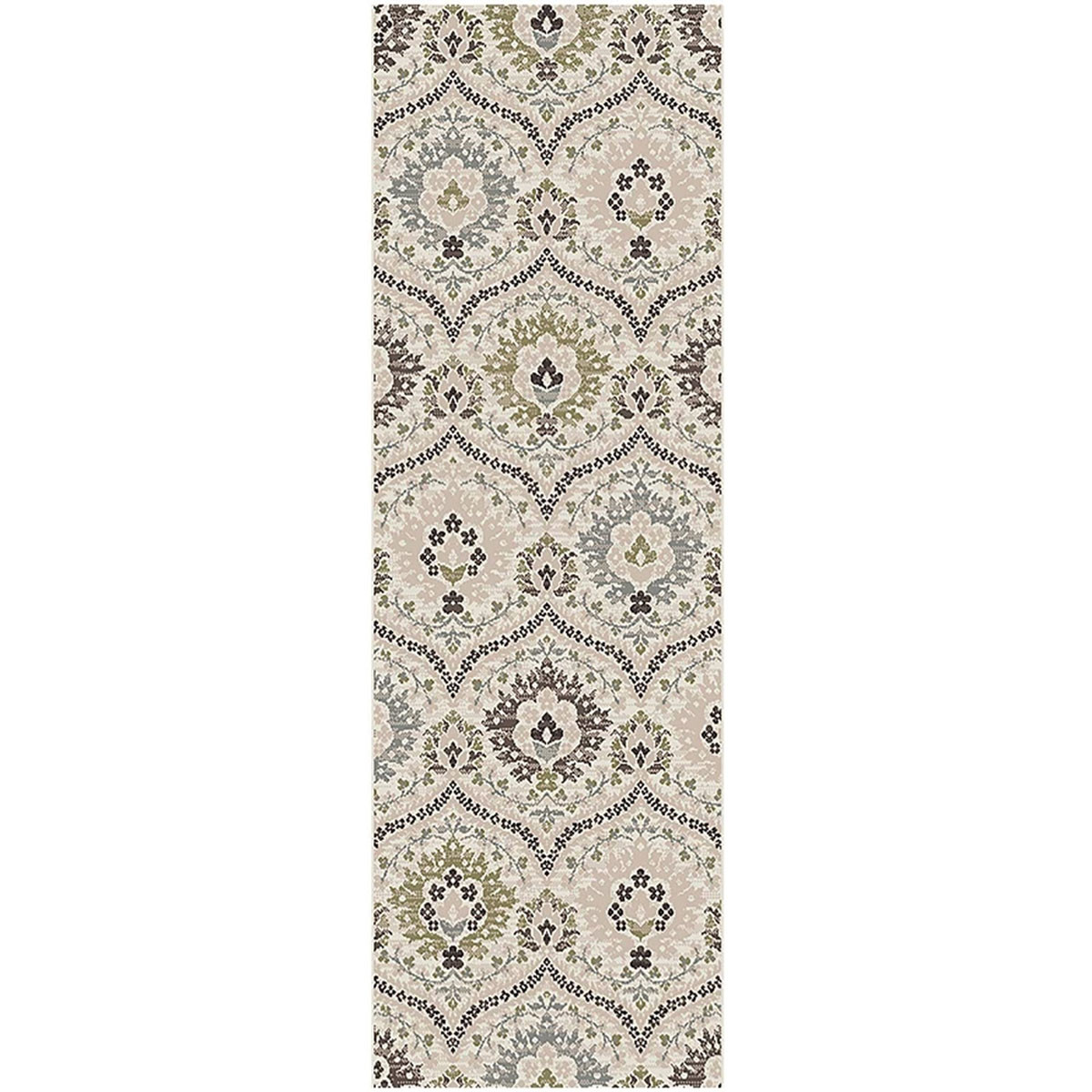 11" Runner Multi-Colored Floral Stain Resistant Runner Rug
