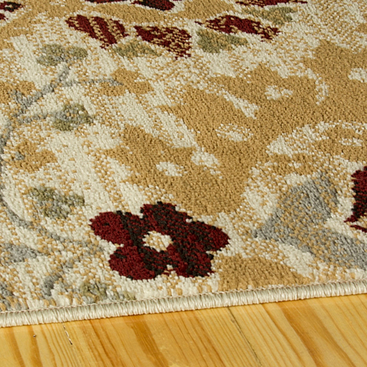 4" X 6" Camel Gray And Rust Floral Stain Resistant Area Rug
