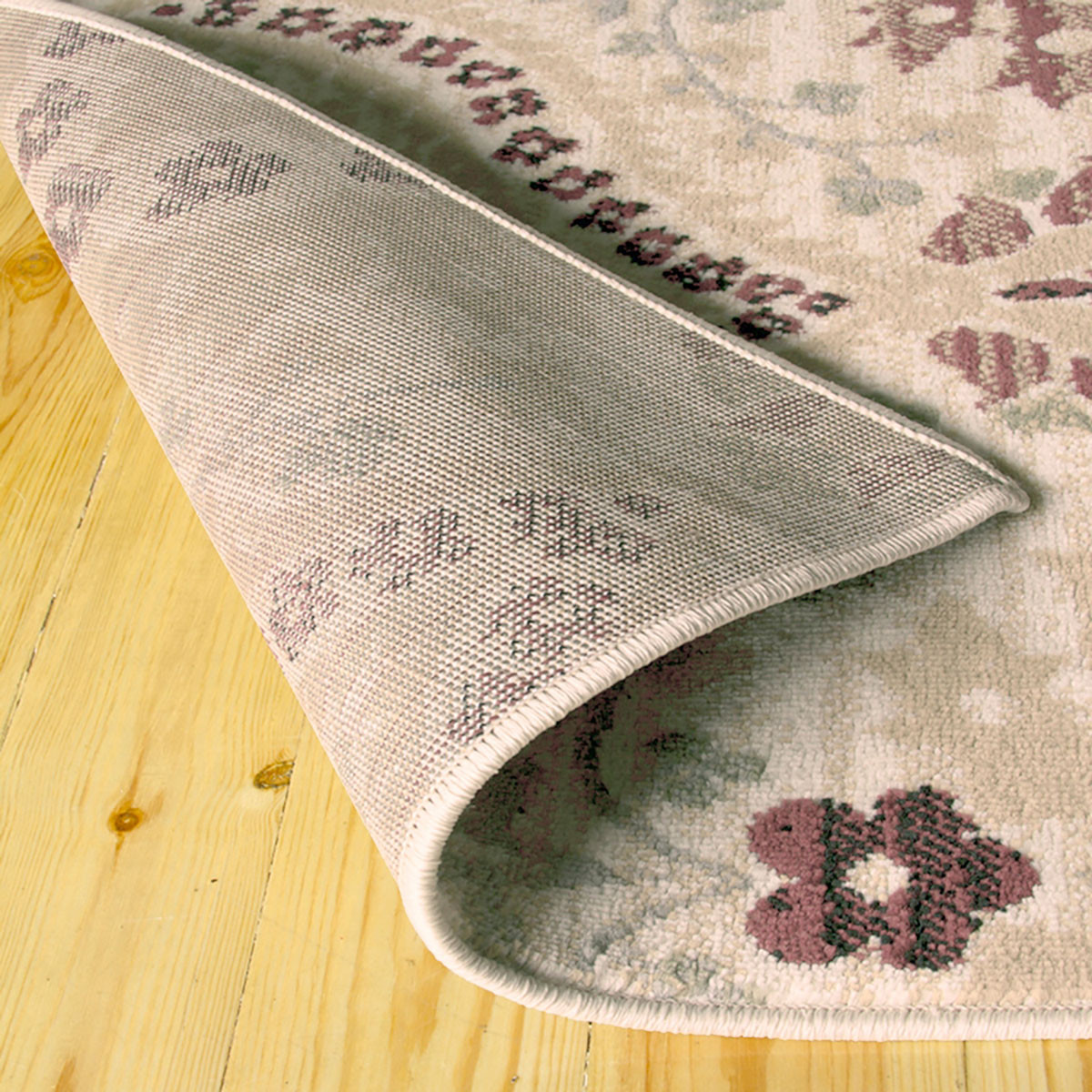 6" X 9" Ivory Gray And Olive Floral Stain Resistant Area Rug