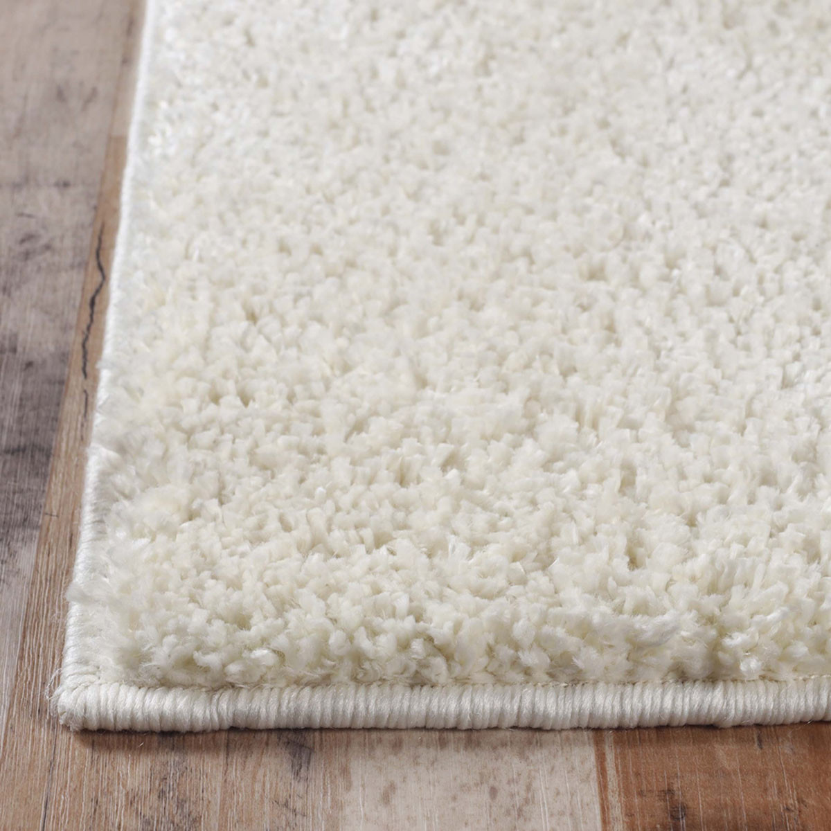 4" X 6" Ivory Shag Stain Resistant Area Rug