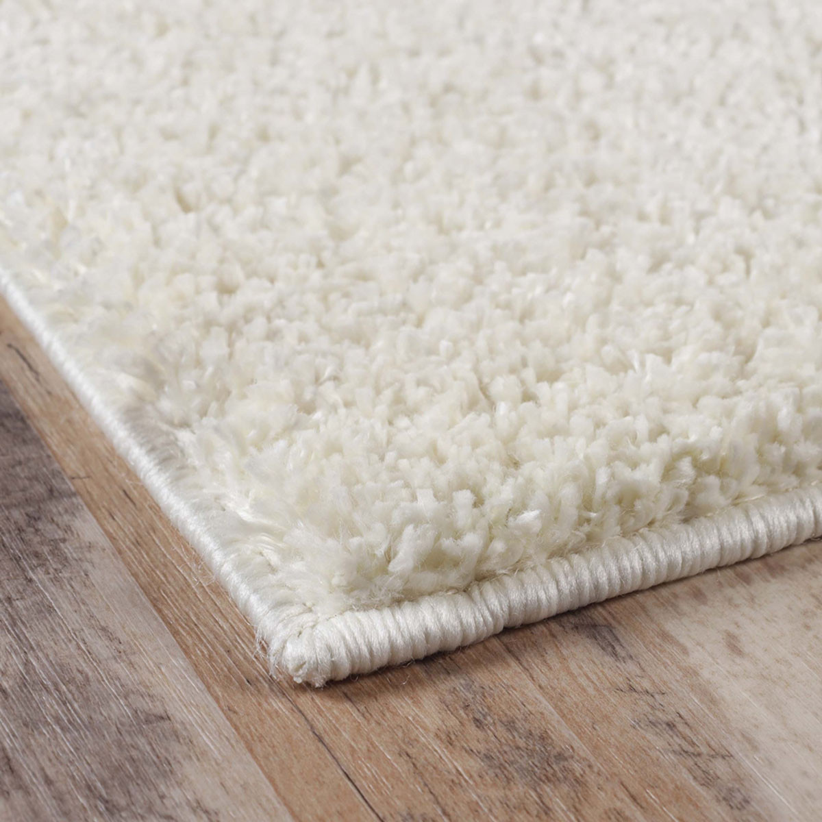 4" X 6" Ivory Shag Stain Resistant Area Rug