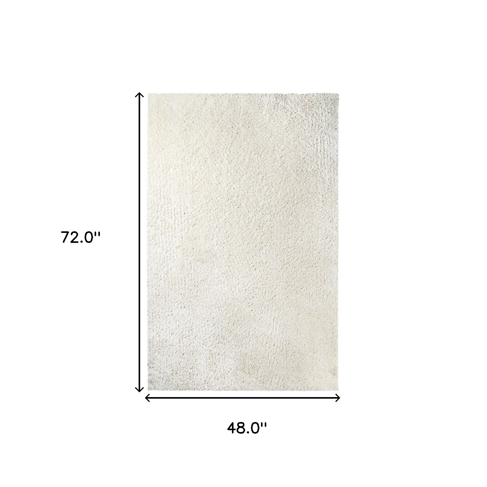 4" X 6" Ivory Shag Stain Resistant Area Rug