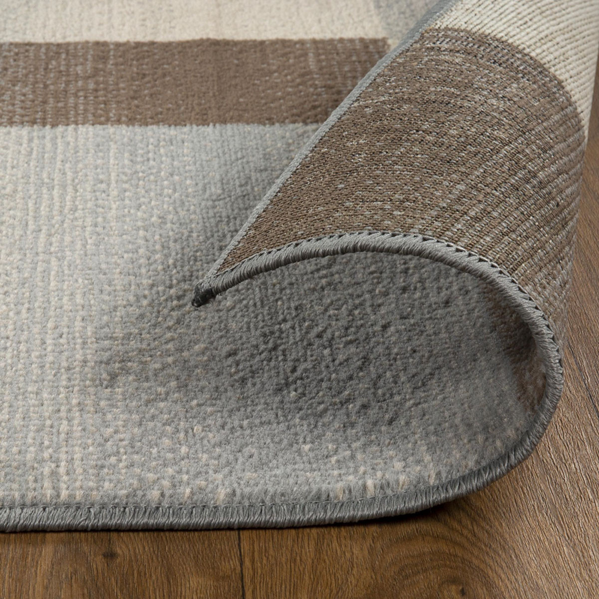 4" X 6" Grey Patchwork Power Loom Stain Resistant Area Rug