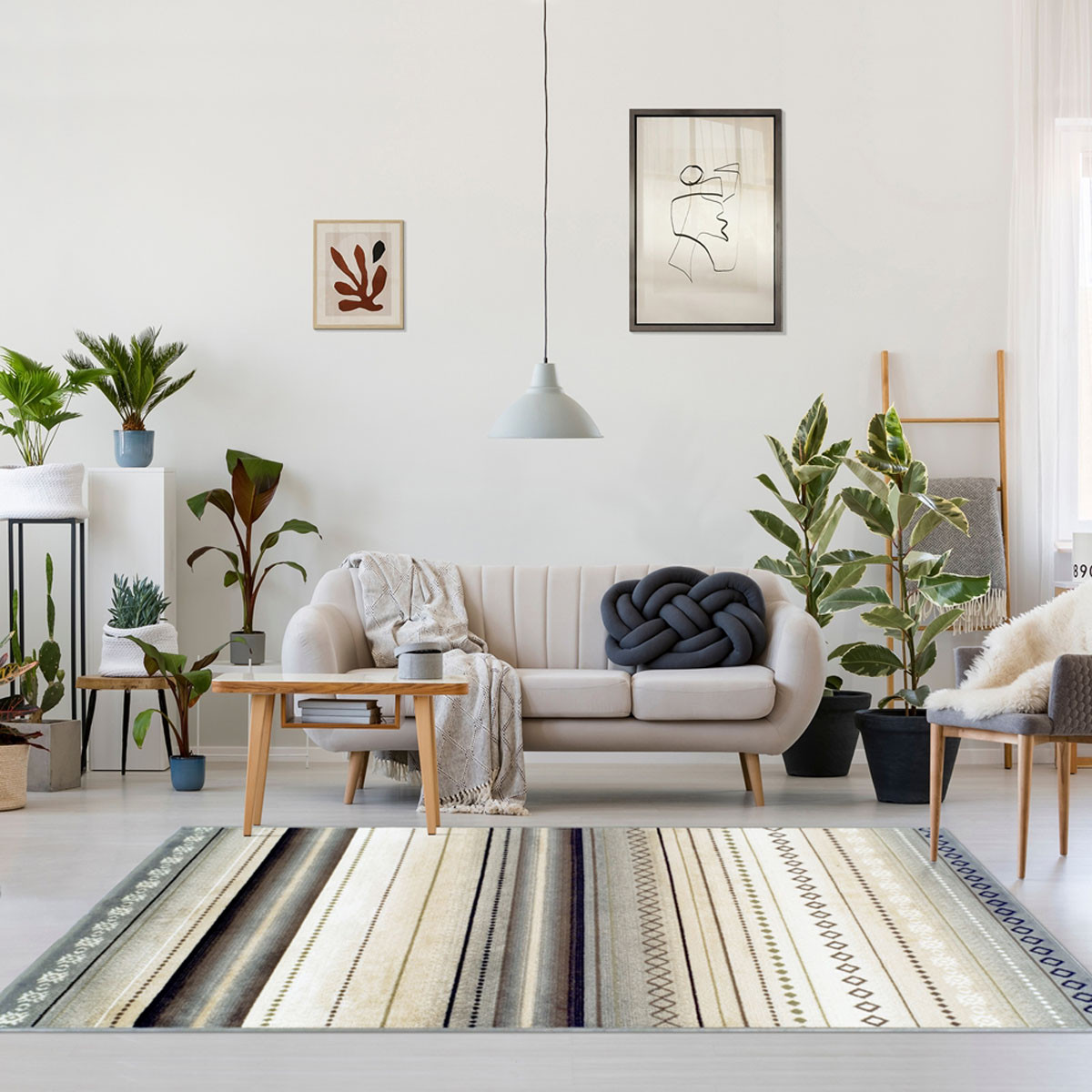 4" X 6" Gray Southwest Geometric Stain Resistant Area Rug