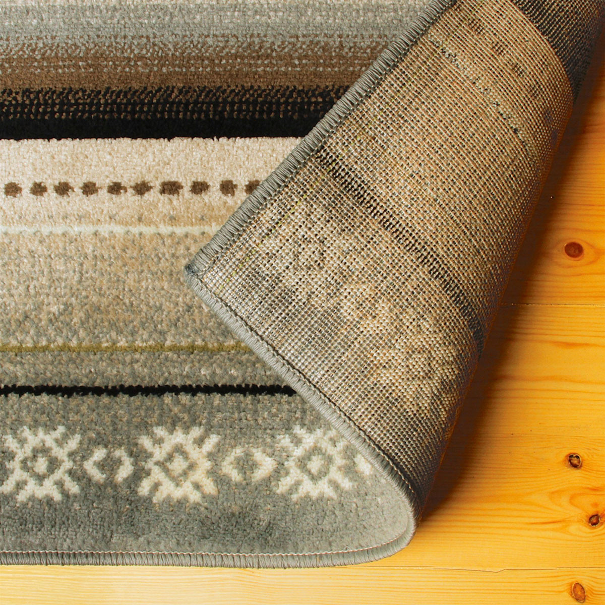 4" X 6" Gray Southwest Geometric Stain Resistant Area Rug