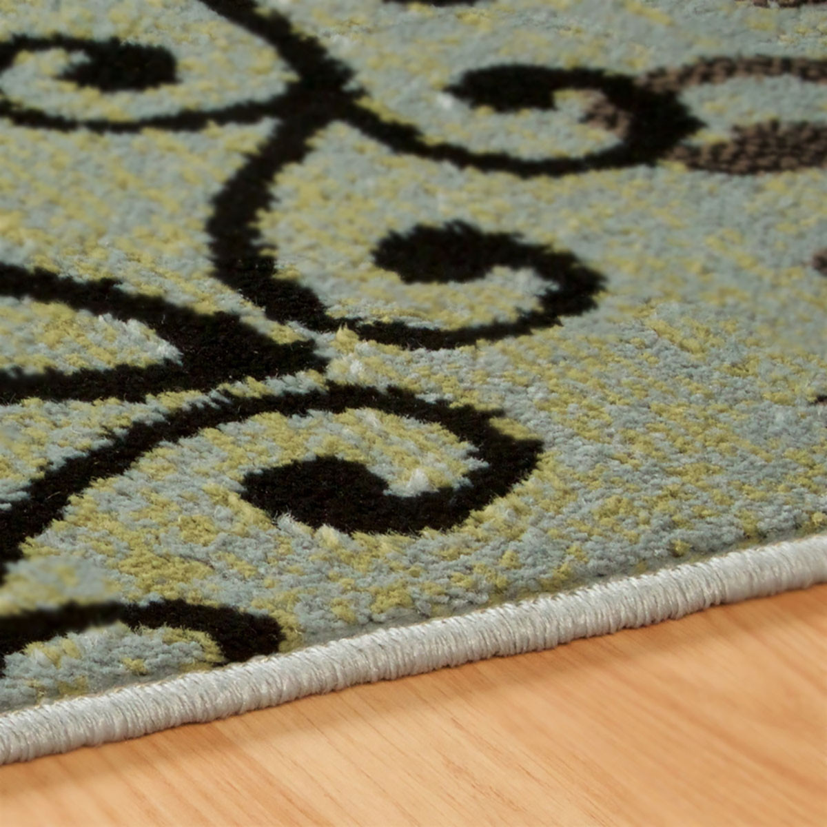 8" X 10" Blue And Gray Medallion Power Loom Stain Resistant Area Rug
