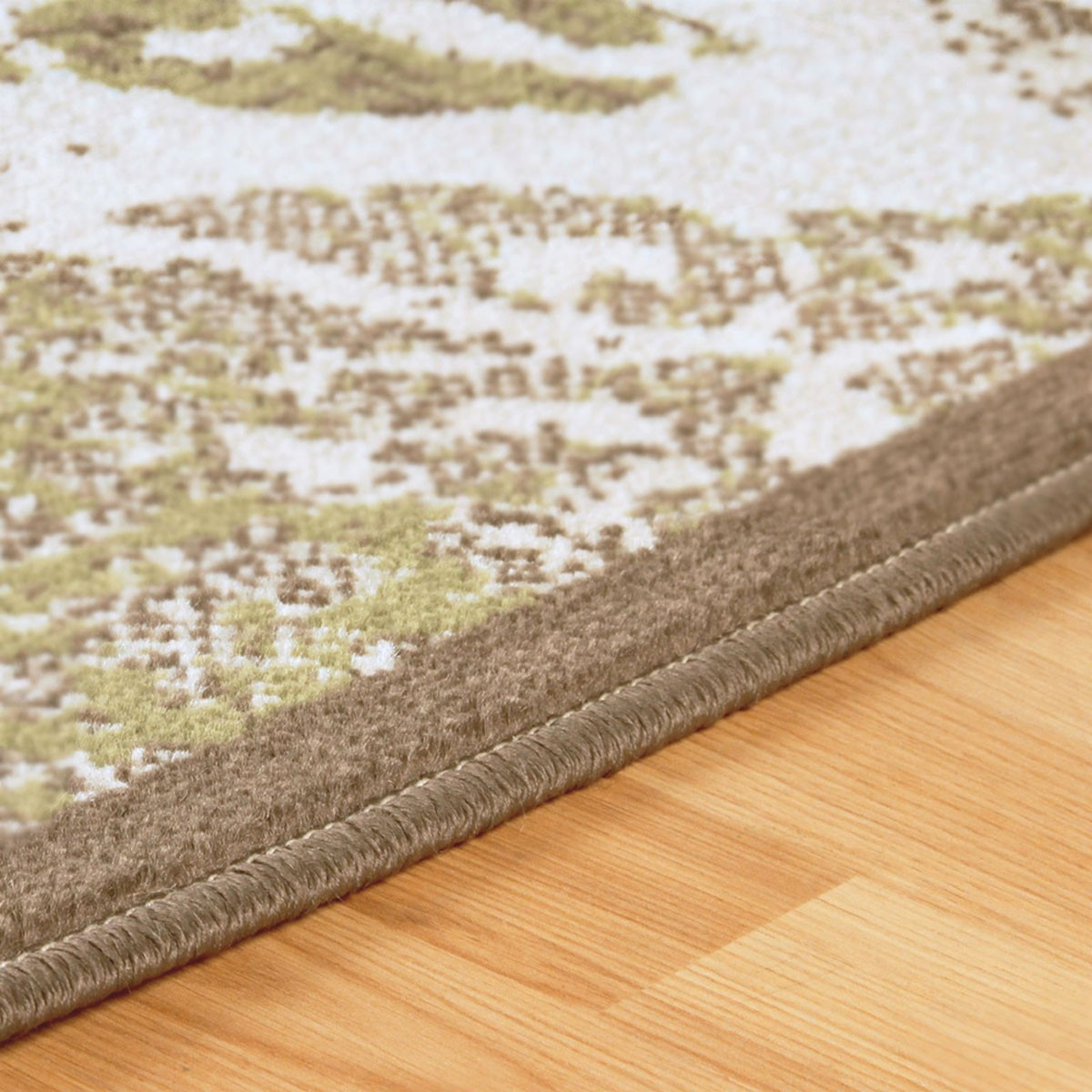 8" Brown Damask Power Loom Distressed Stain Resistant Runner Rug
