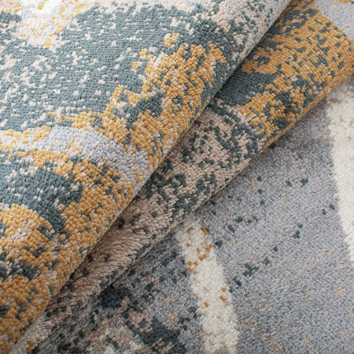 10" Beige And Gray Floral Power Loom Distressed Stain Resistant Runner Rug