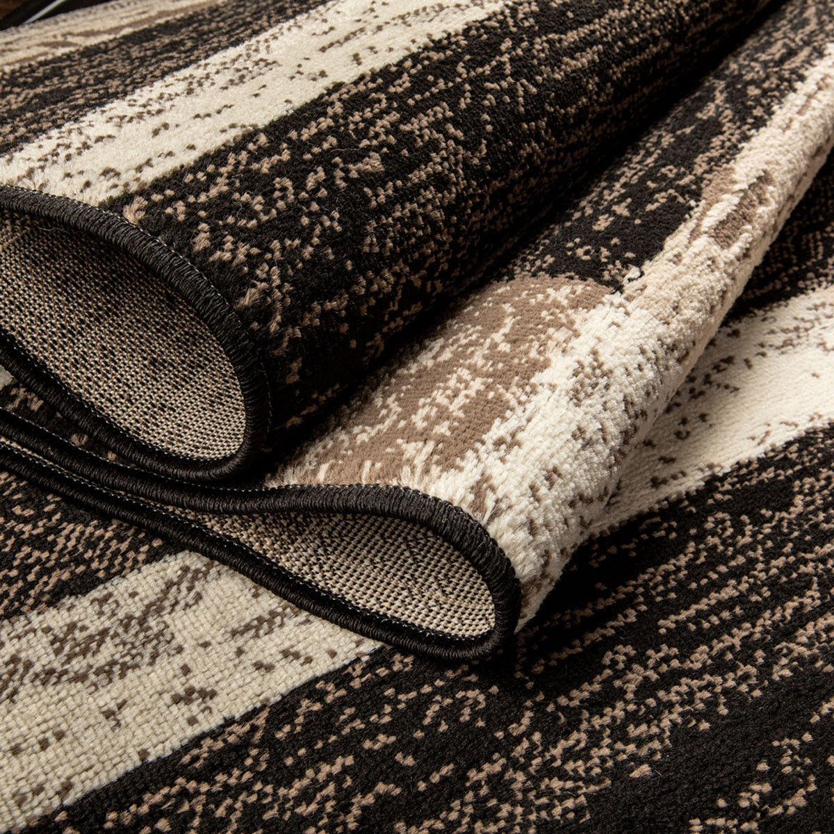 11" Chocolate Patchwork Power Loom Runner Rug