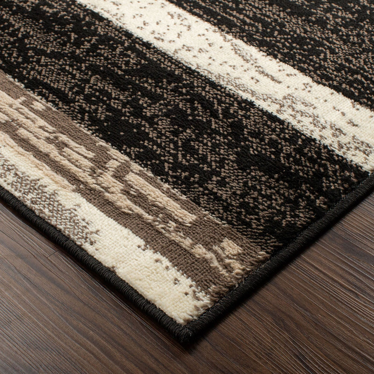 11" Chocolate Patchwork Power Loom Runner Rug