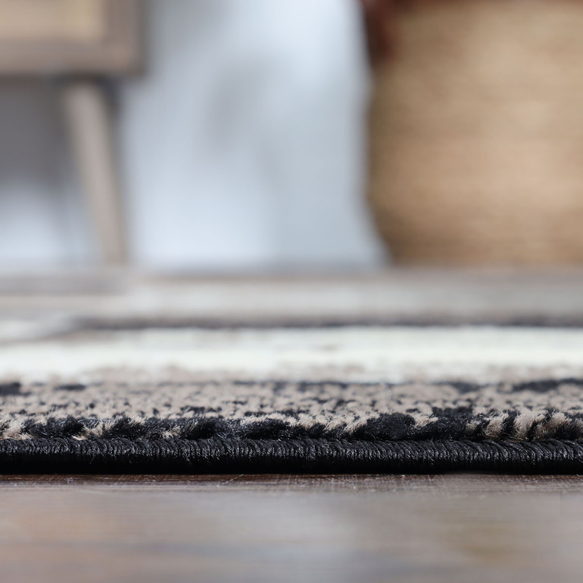 11" Chocolate Patchwork Power Loom Runner Rug