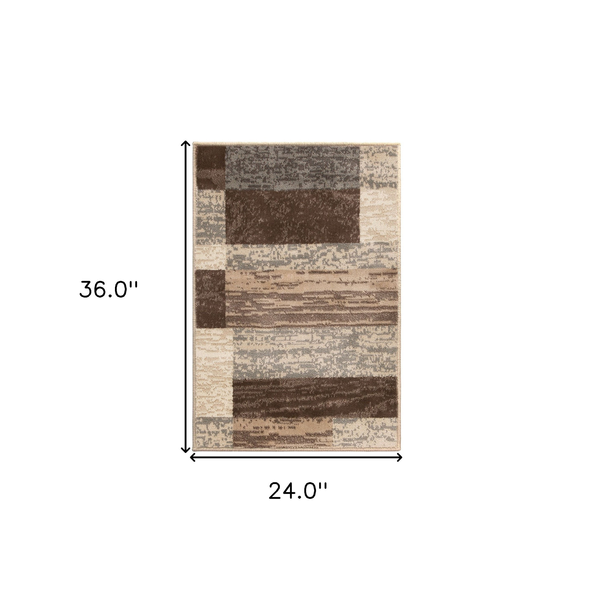 2" X 3" Slate Patchwork Power Loom Stain Resistant Area Rug