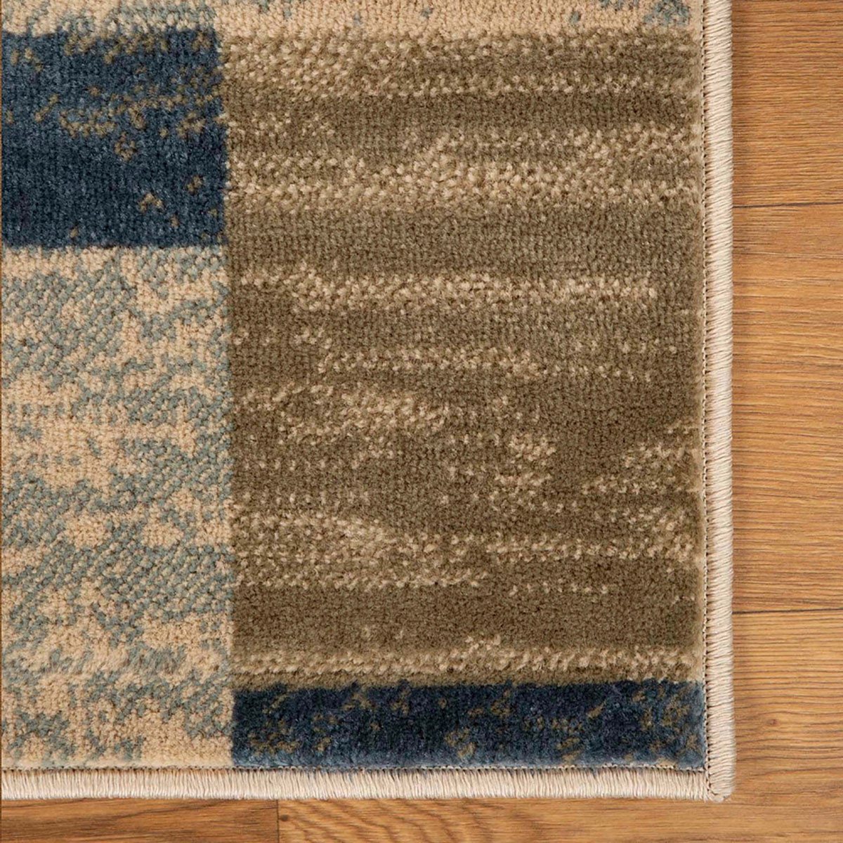 5" X 8" Midnight Navy Patchwork Power Loom Stain Resistant Area Rug