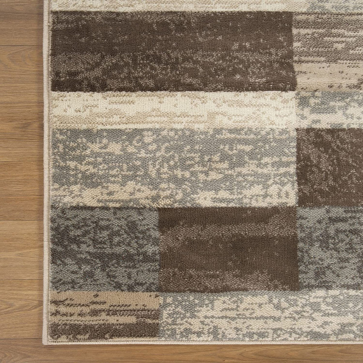 6" X 9" Slate Patchwork Power Loom Stain Resistant Area Rug
