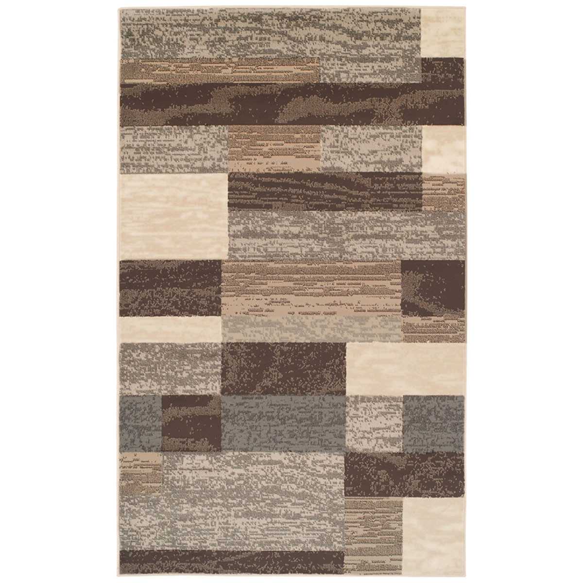 8" X 10" Slate Patchwork Power Loom Stain Resistant Area Rug