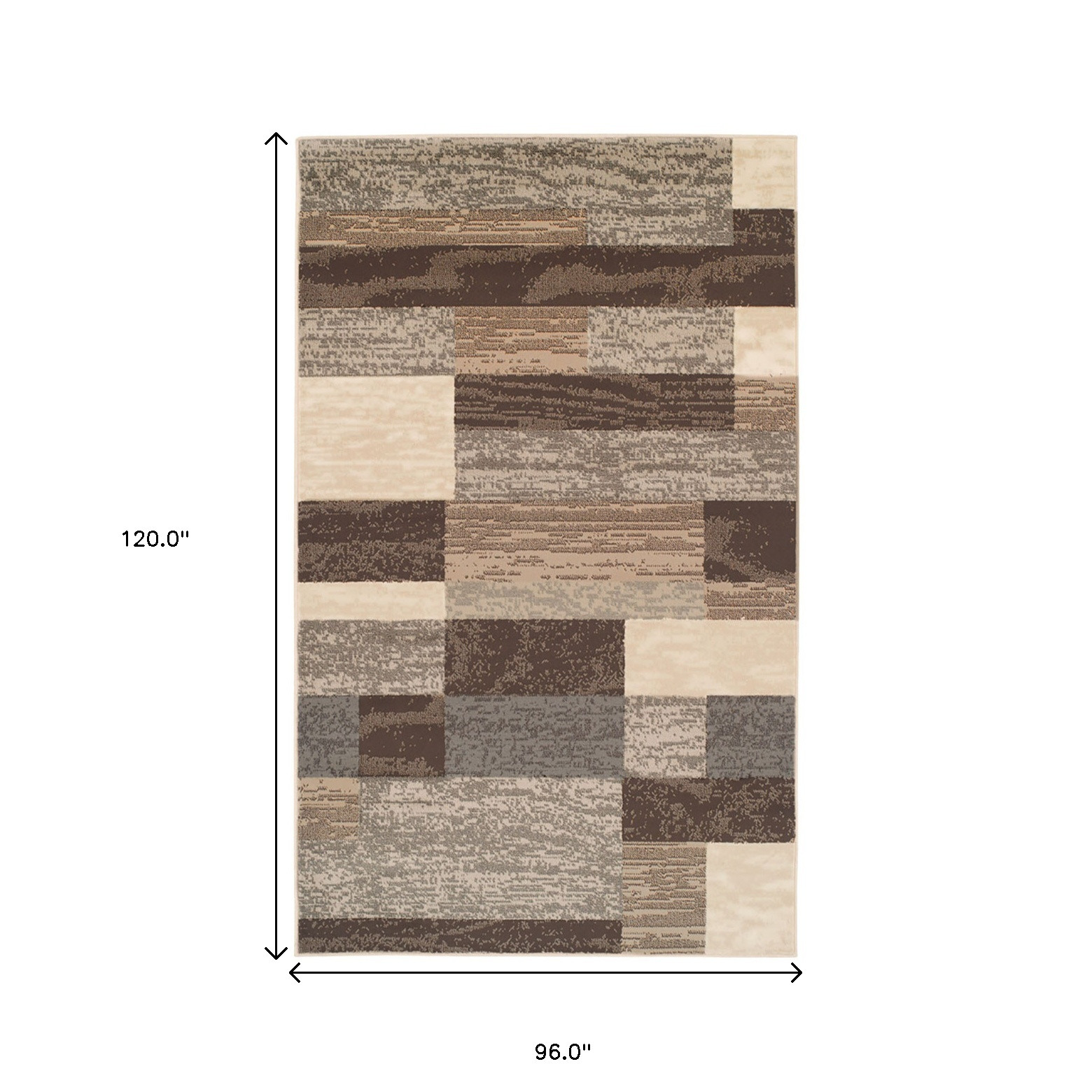 8" X 10" Slate Patchwork Power Loom Stain Resistant Area Rug