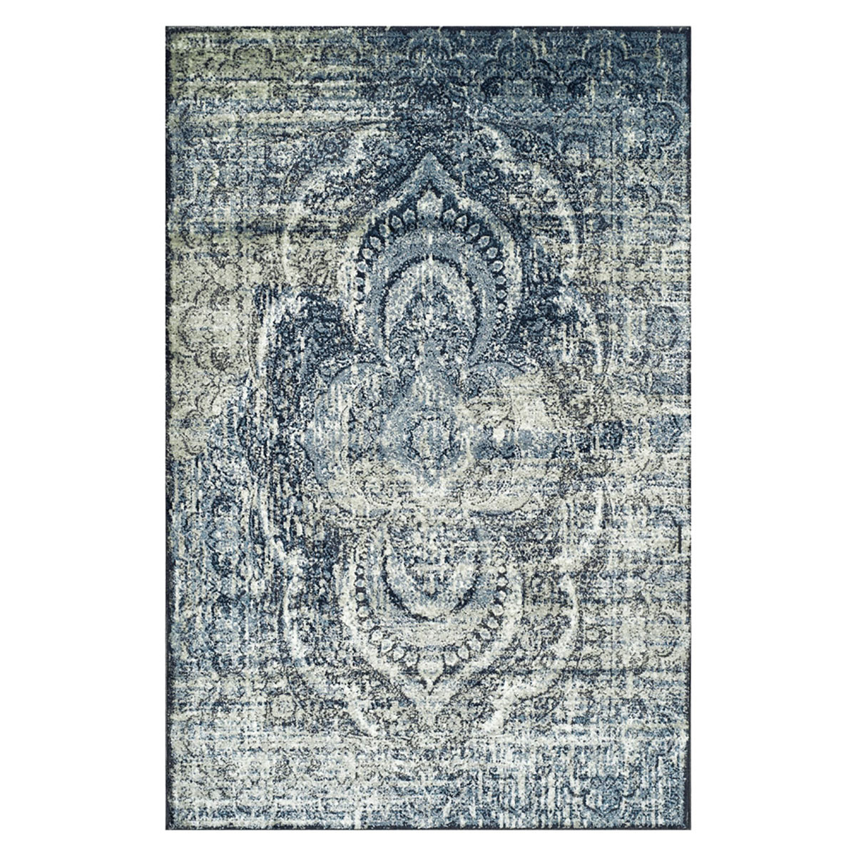 4" X 6" Taupe Abstract Power Loom Distressed Stain Resistant Area Rug