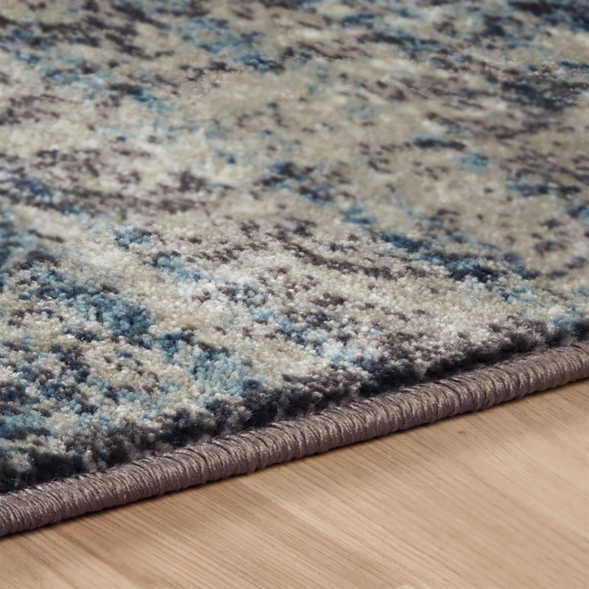 4" X 6" Taupe Abstract Power Loom Distressed Stain Resistant Area Rug