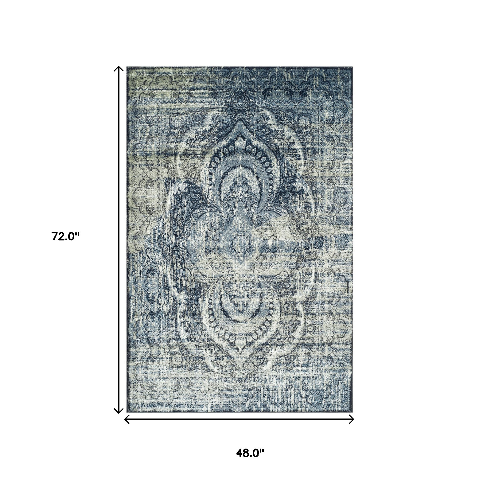 4" X 6" Taupe Abstract Power Loom Distressed Stain Resistant Area Rug