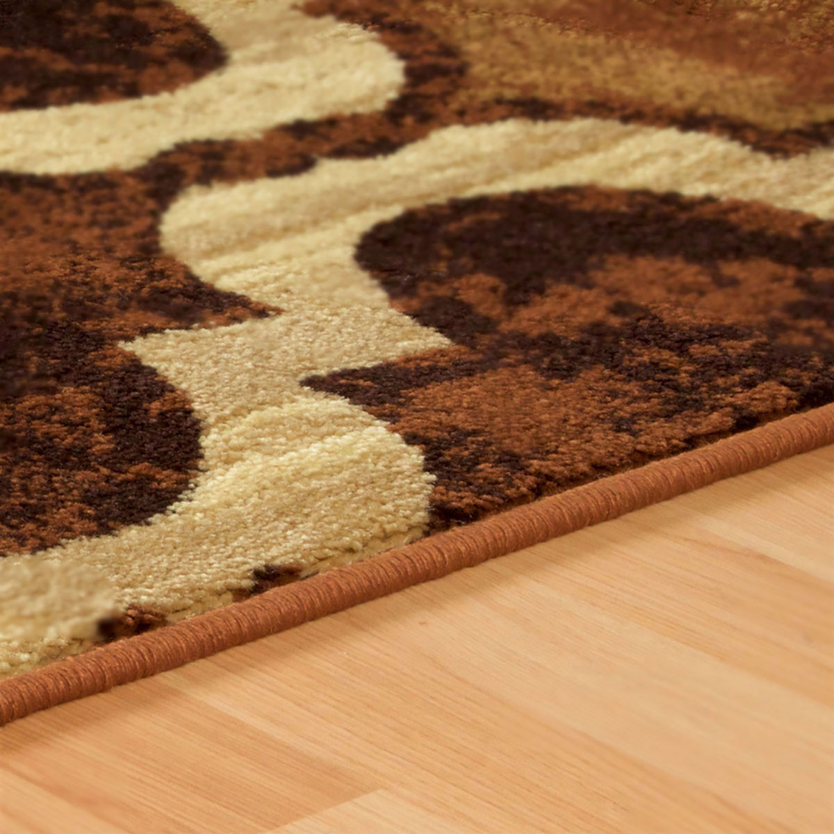 8" X 10" Coffee Quatrefoil Power Loom Distressed Stain Resistant Area Rug