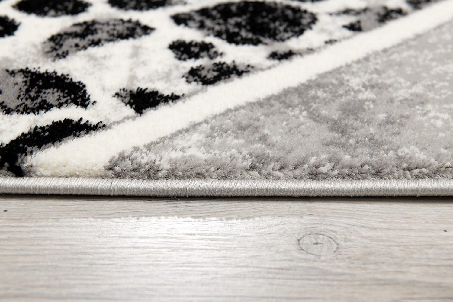 8" X 11" Grey Geometric Power Loom Stain Resistant Area Rug