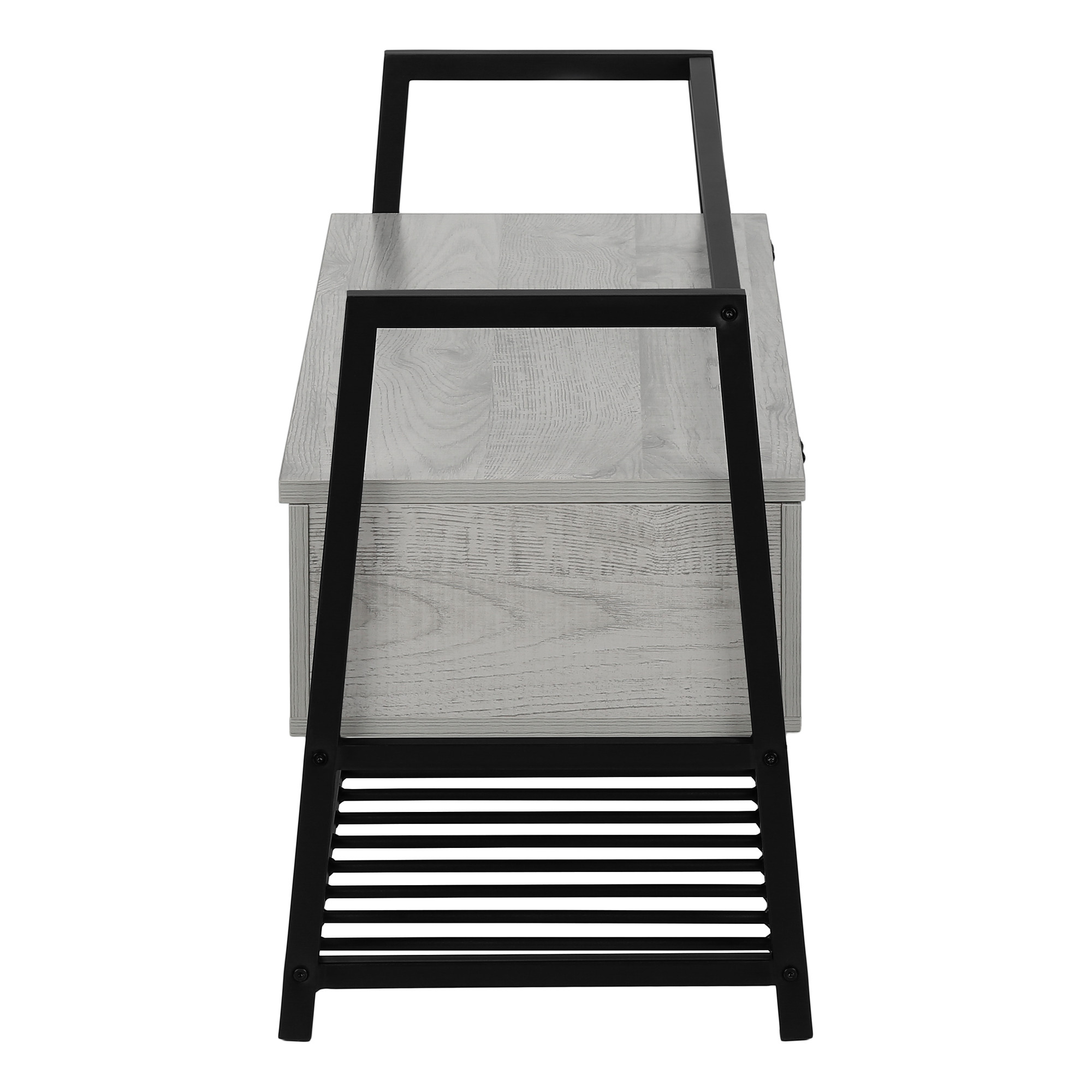42 Gray And Black Bench With Flip Top