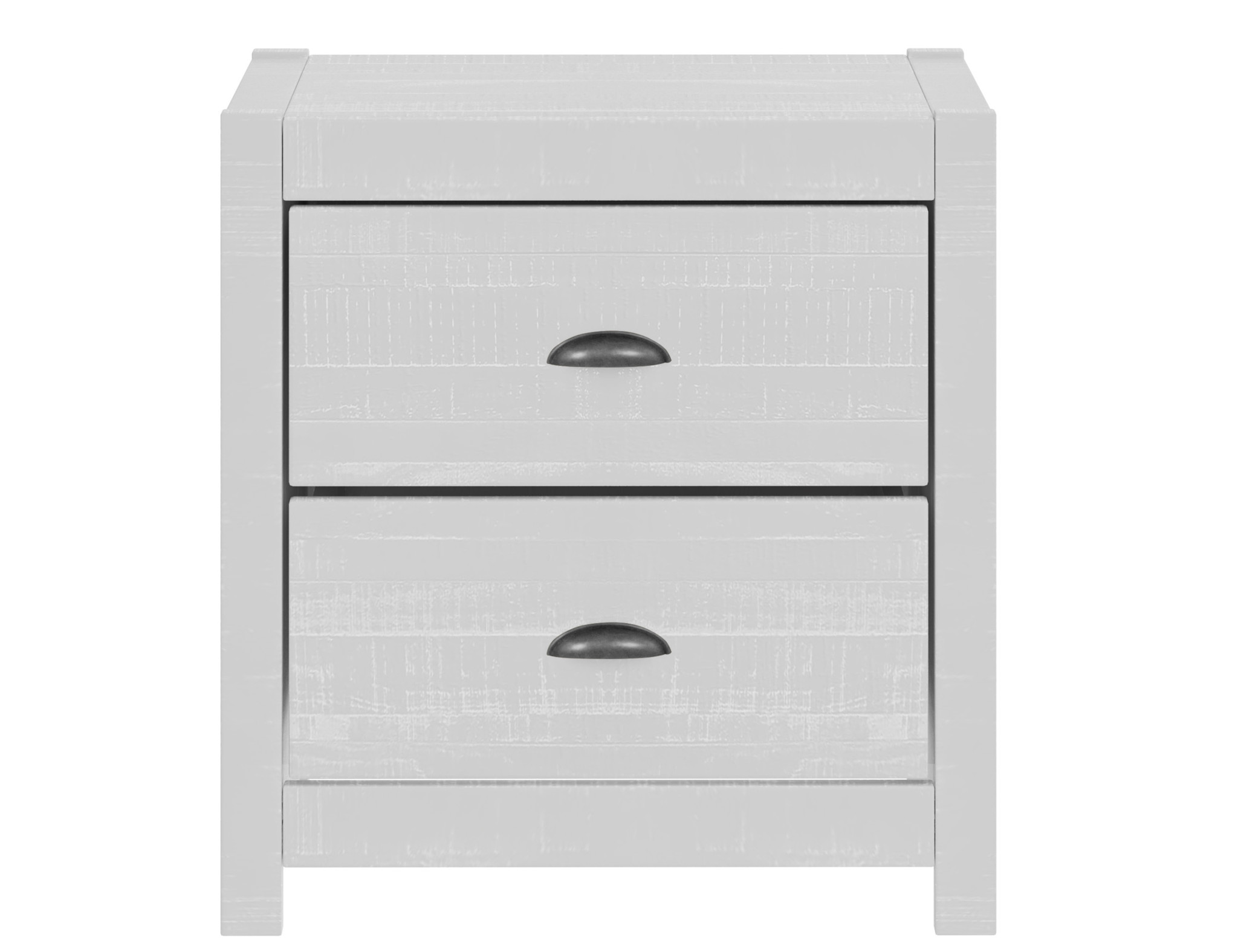 24" White Distressed Solid Wood Two Drawer Nightstand-490275-1
