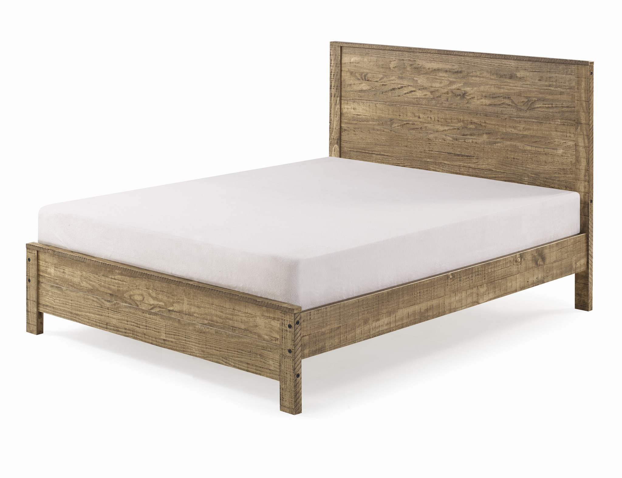 Walnut Brown Solid Wood Queen Bed Frame-490279-1