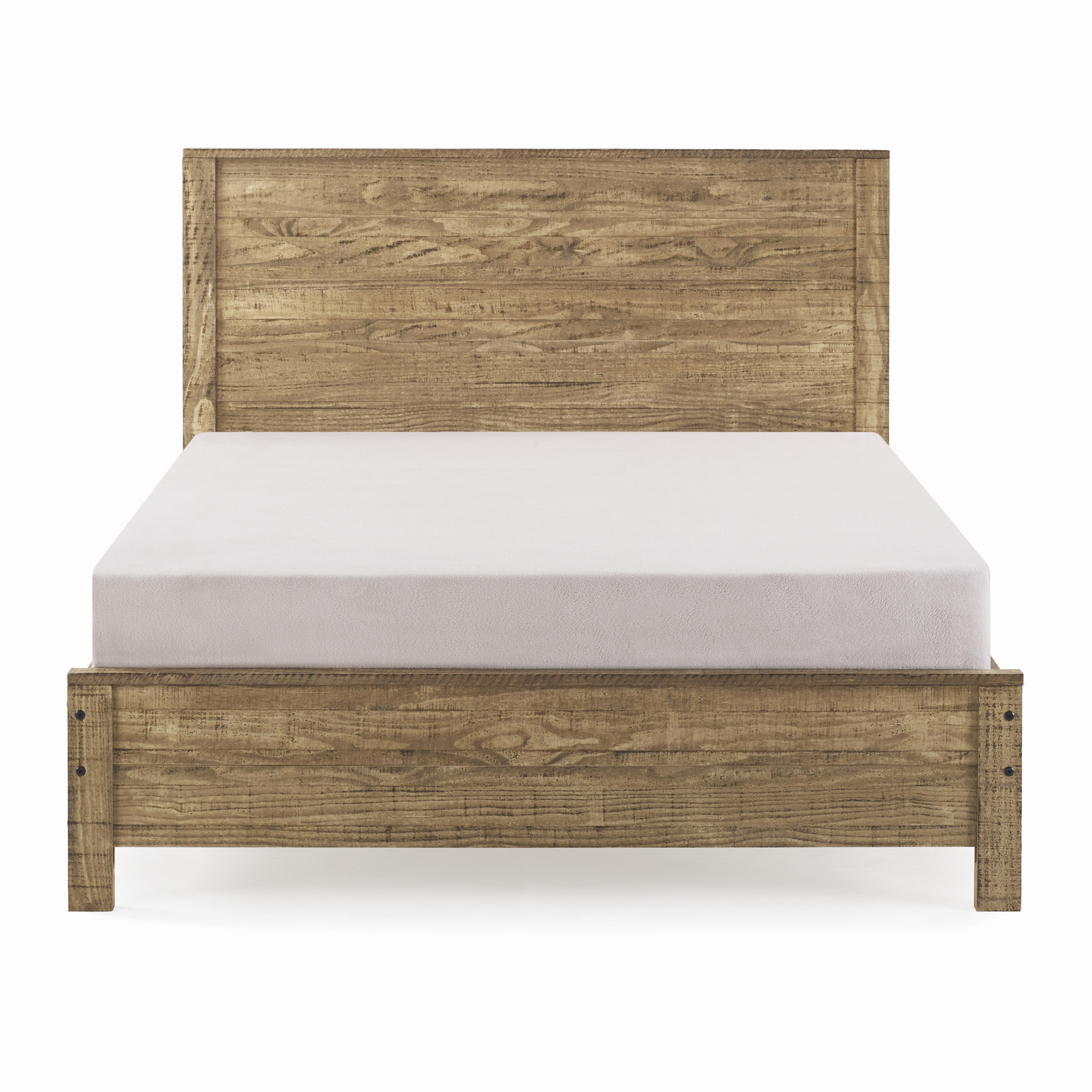 Walnut Brown Solid Wood Full Double Bed Frame-490285-1