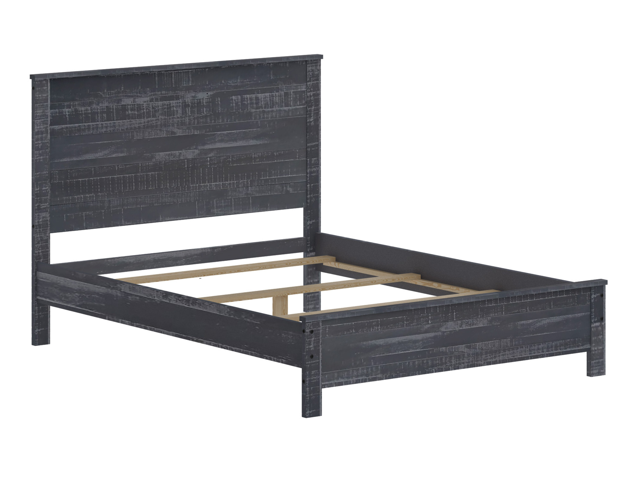 Solid Wood Twin Grey Bed Frame-490288-1
