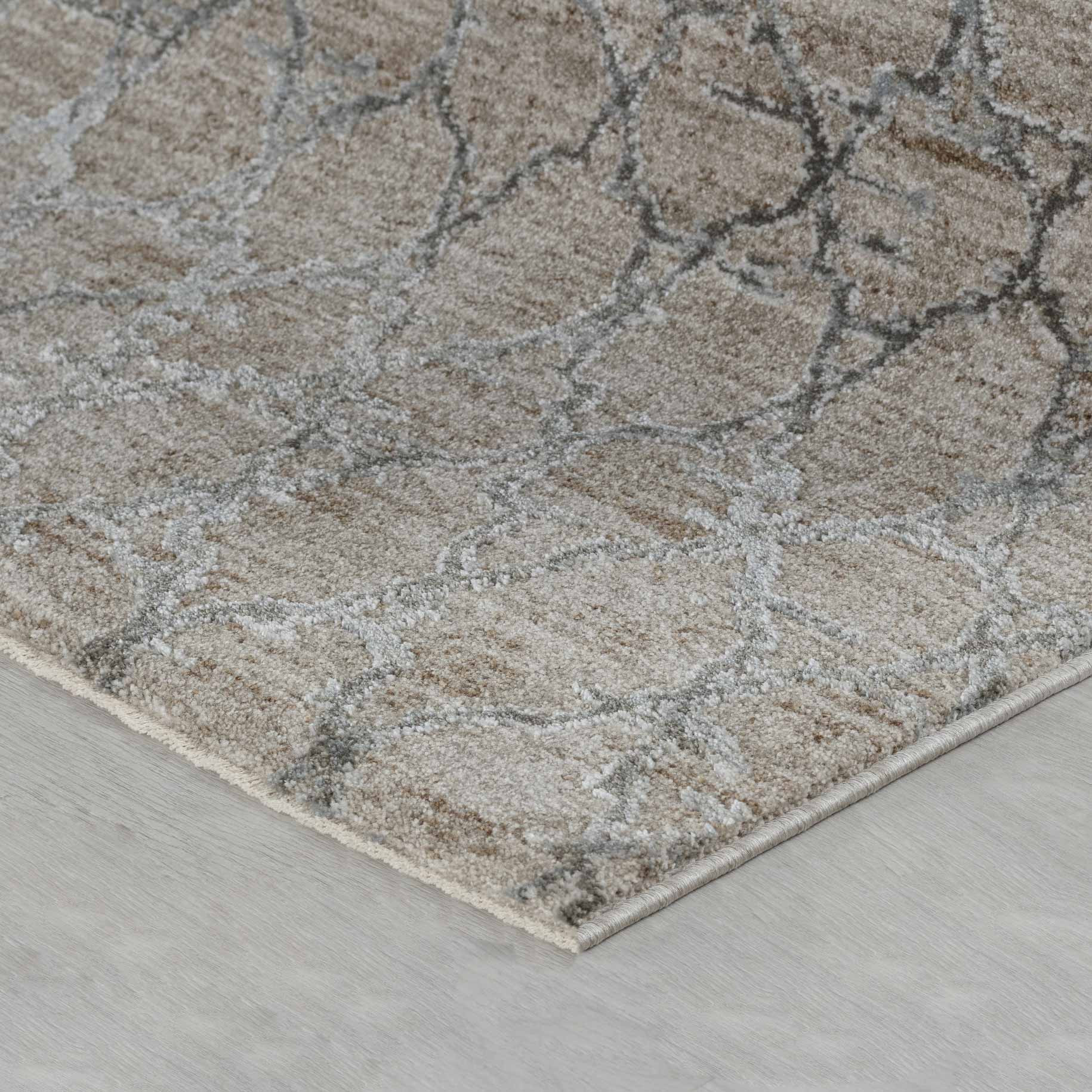 5" X 8" Beige Moroccan Stain Resistant Area Rug