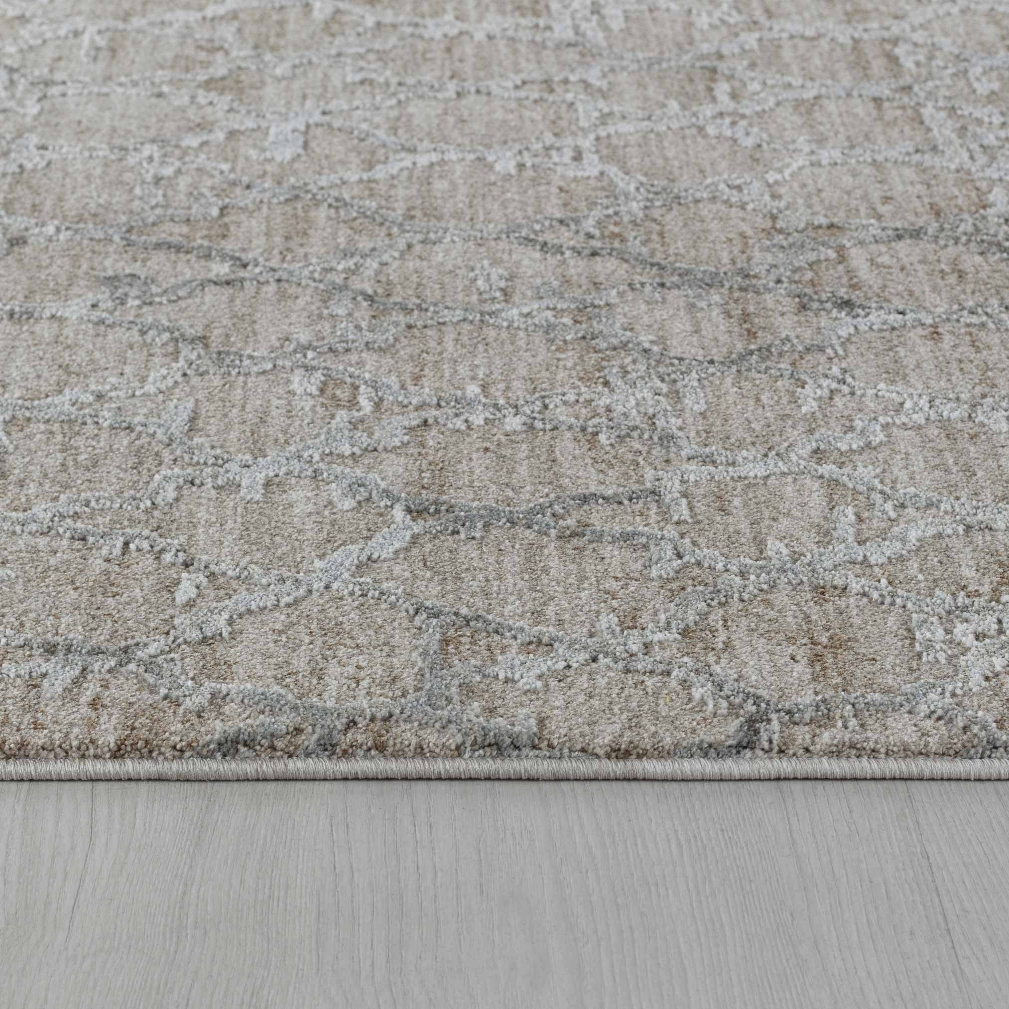 5" X 8" Beige Moroccan Stain Resistant Area Rug