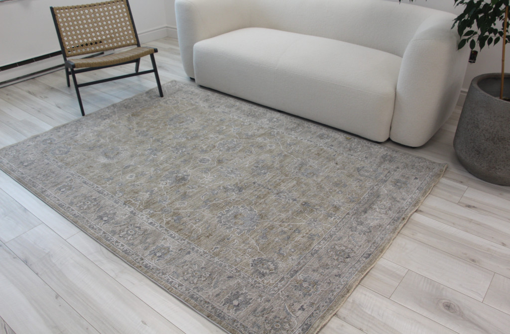 5" X 8" Gold Southwestern Power Loom Stain Resistant Area Rug