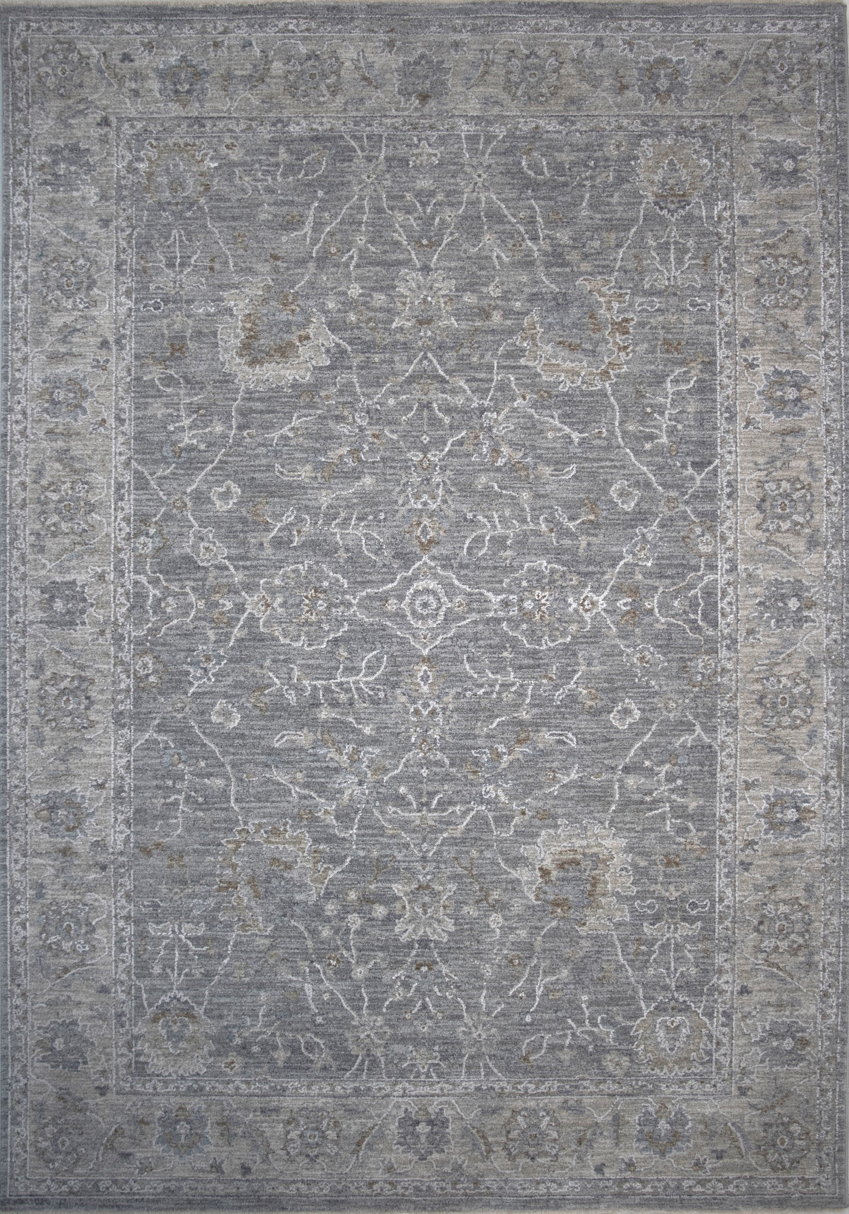 8" X 10"  Blue Gray Southwestern Floral Stain Resistant Area Rug