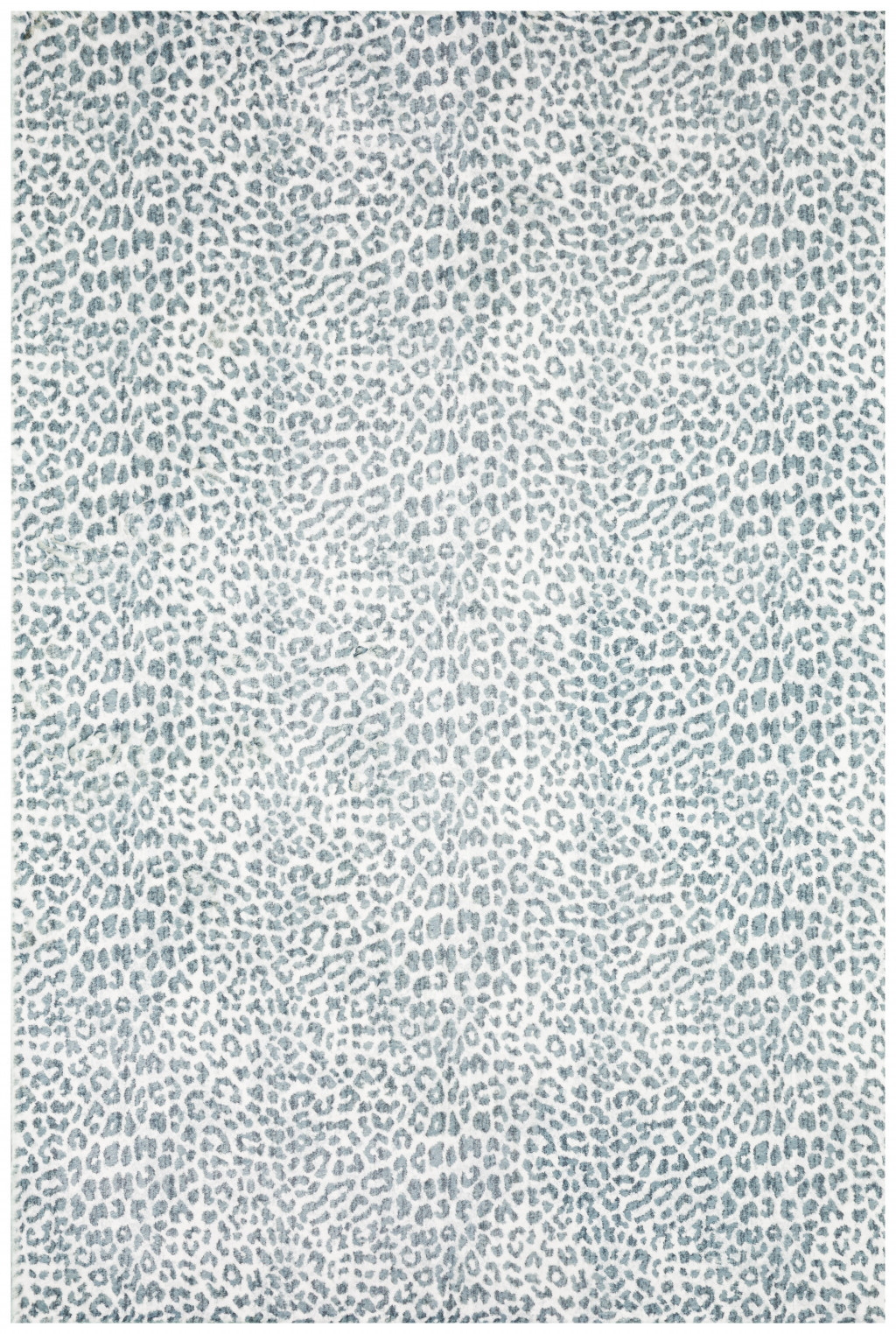 2" X 3" Grey Leopard Print Shag Handmade Non Skid Area Rug