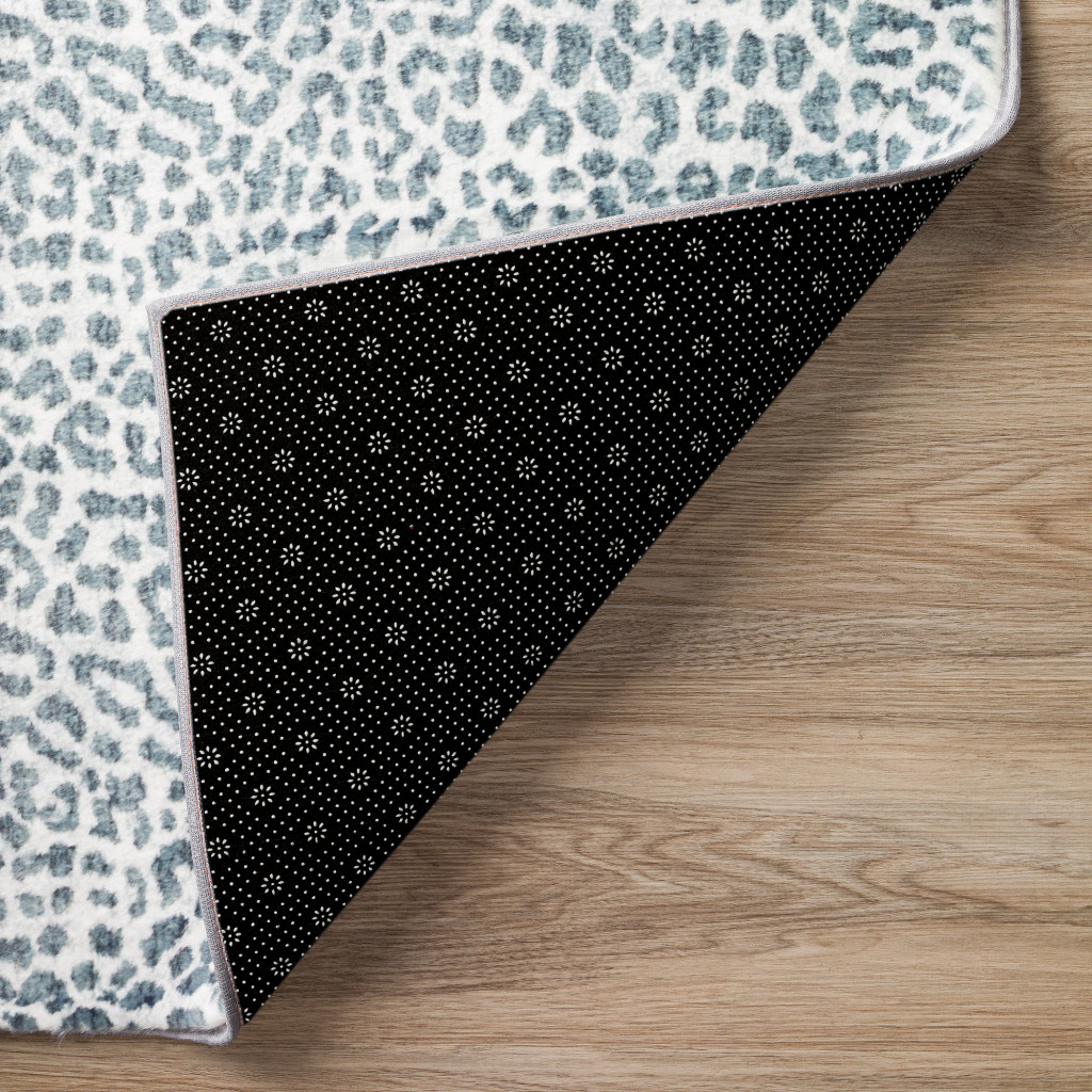 3 X 5 grey Leopard Print Shag Handmade Non Skid Area Rug