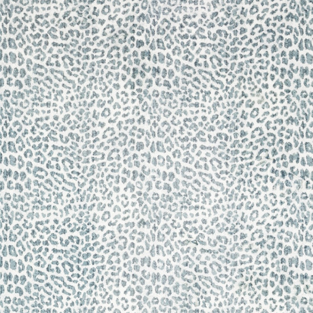 8" X 10" Grey Leopard Print Shag Handmade Non Skid Area Rug