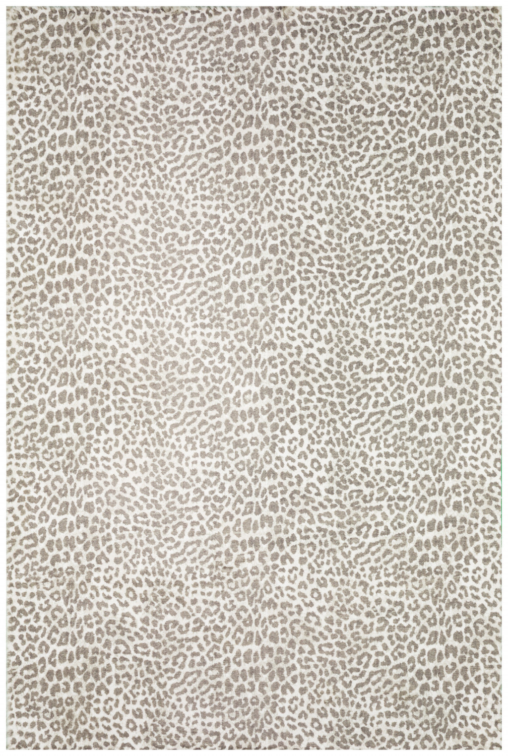 8" X 10" Beige and Cream Leopard  Print Shag Handmade Non Skid Area Rug