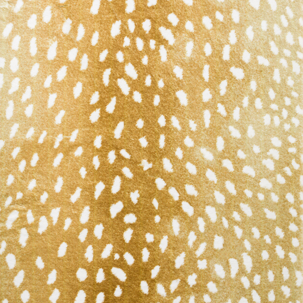 8" X 10" Gold Gazelle Print Shag Handmade Non Skid Area Rug
