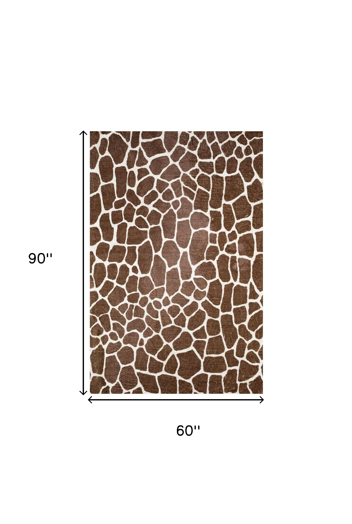 5" X 8" Brown Animal Print Shag Non Skid Area Rug
