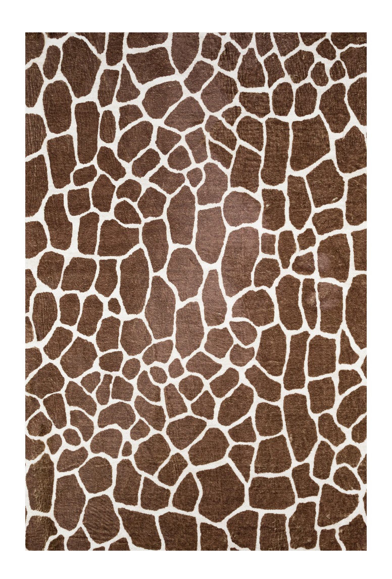 8" X 10" Brown Animal Print Shag Non Skid Area Rug