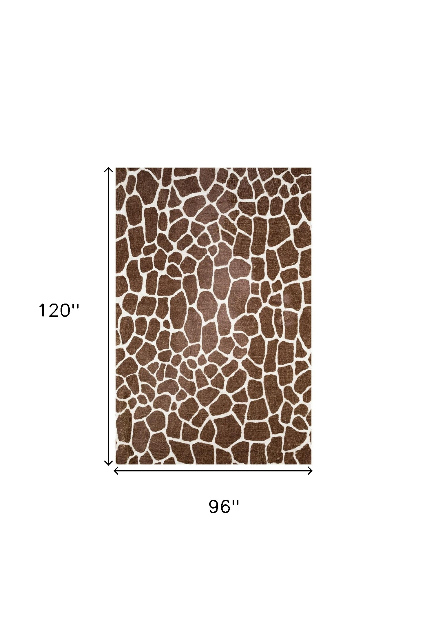 8" X 10" Brown Animal Print Shag Non Skid Area Rug