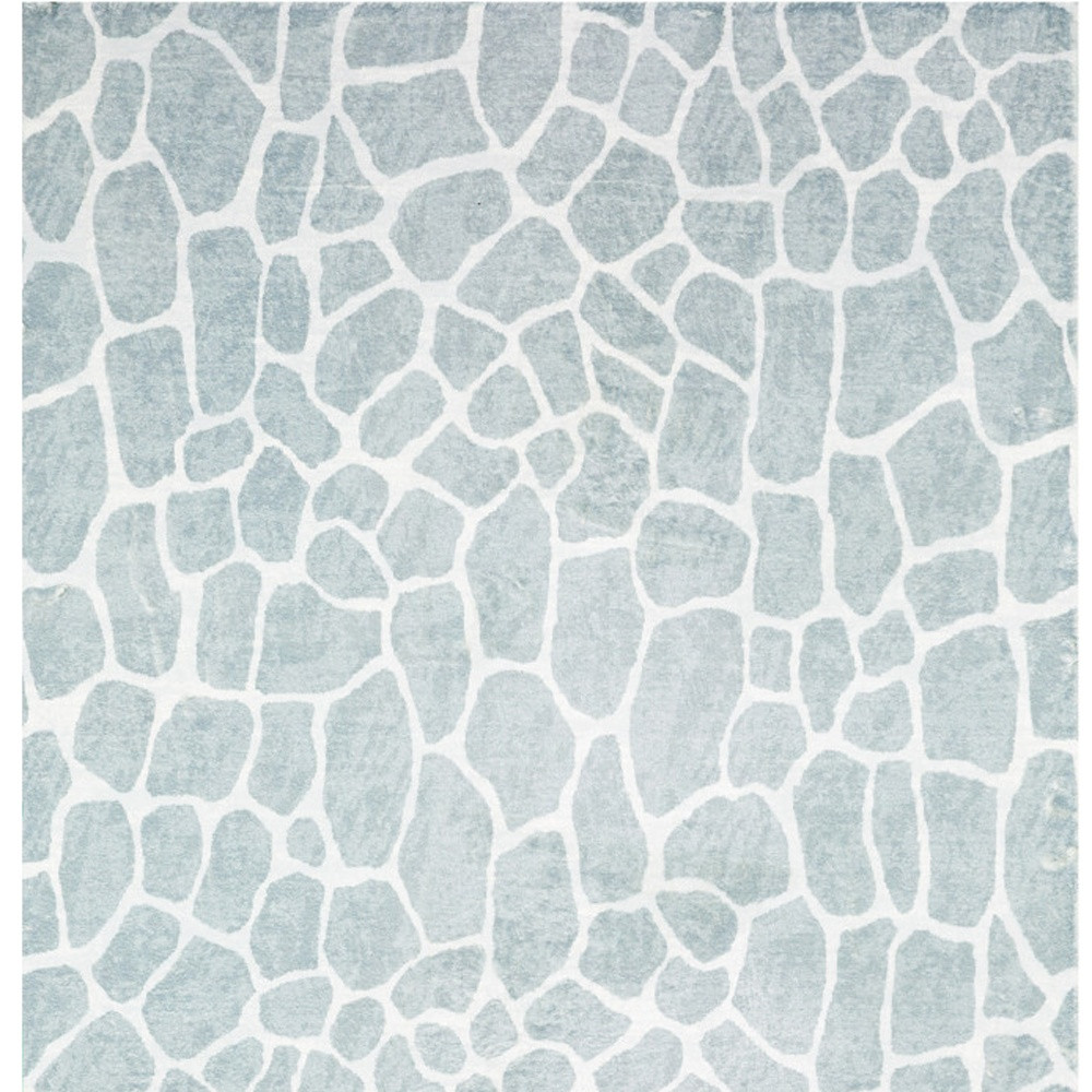 8" X 10" Gray and Ivory Animal Print Handmade Non Skid Area Rug