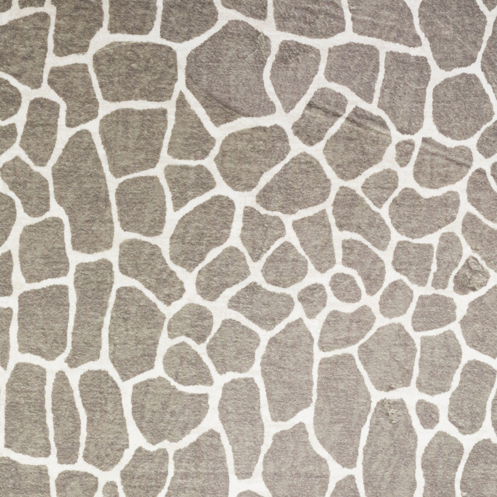 5" X 8" Beige Giraffe Print Shag Handmade Non Skid Area Rug
