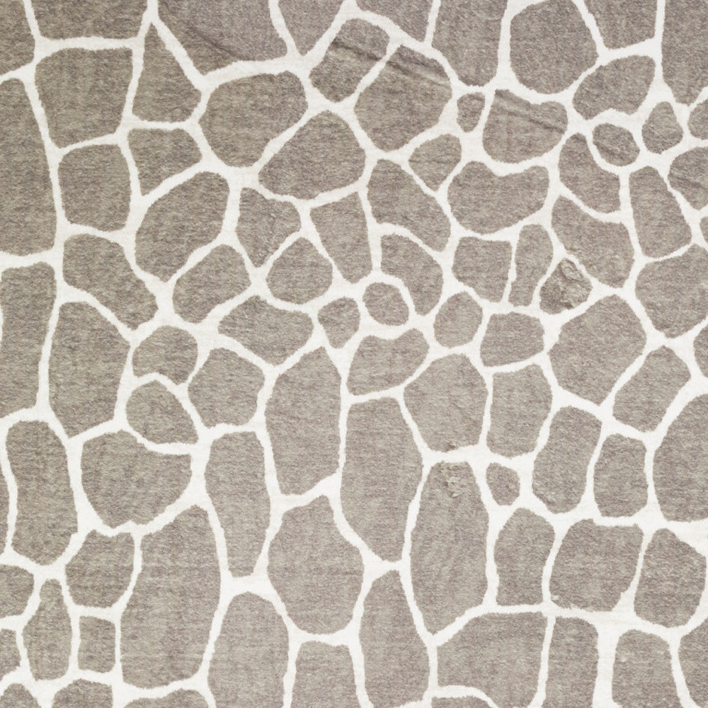 8" X 10" Beige Giraffe Print Shag Handmade Non Skid Area Rug