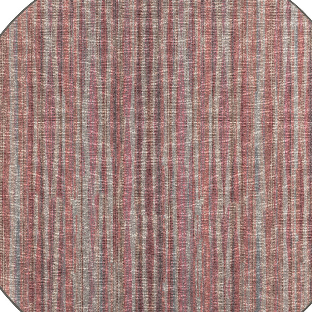 8" X 8" Pink Round Ombre Tufted Handmade Area Rug