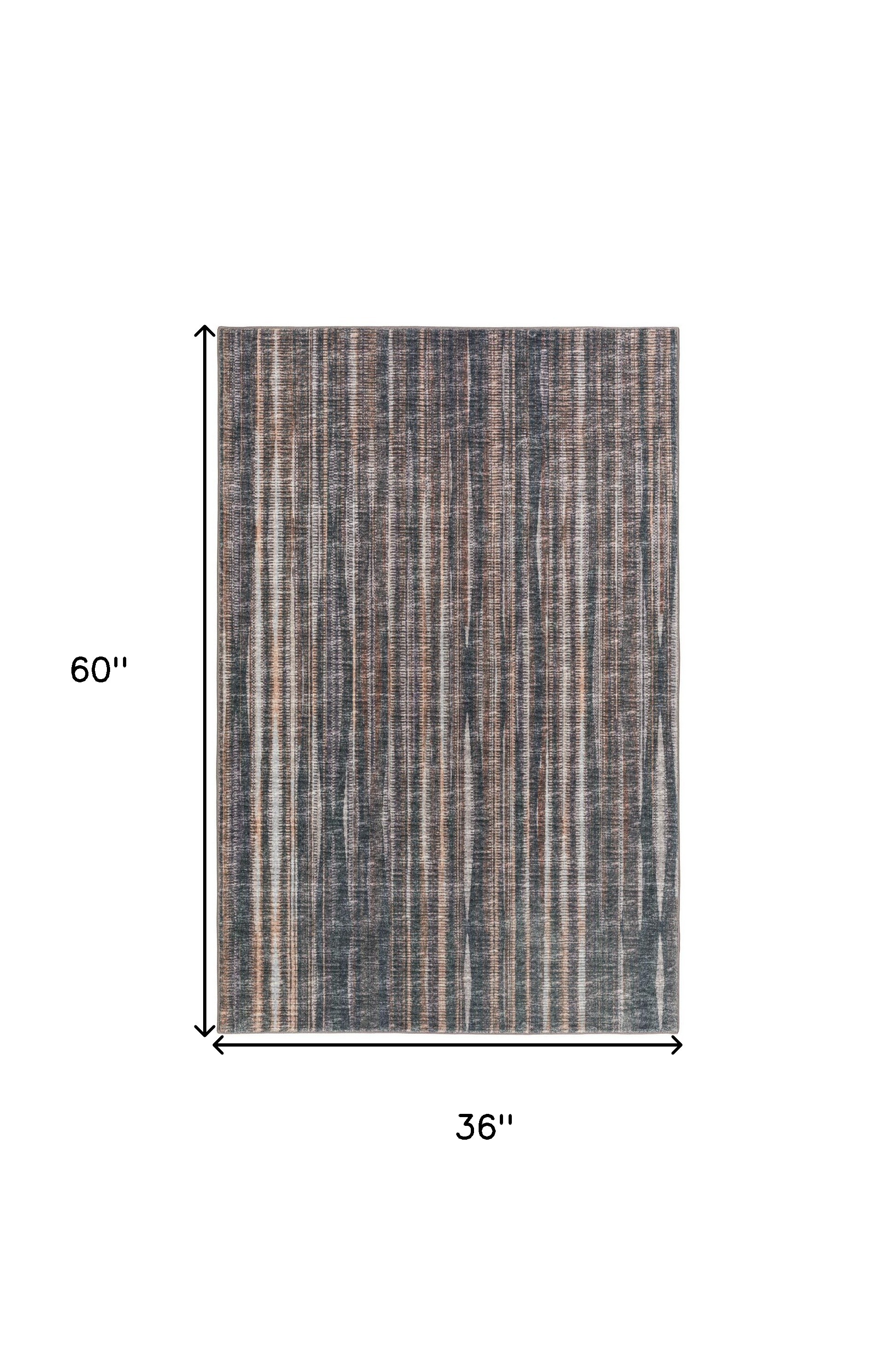 3" X 5" Brown Ombre Tufted Handmade Area Rug