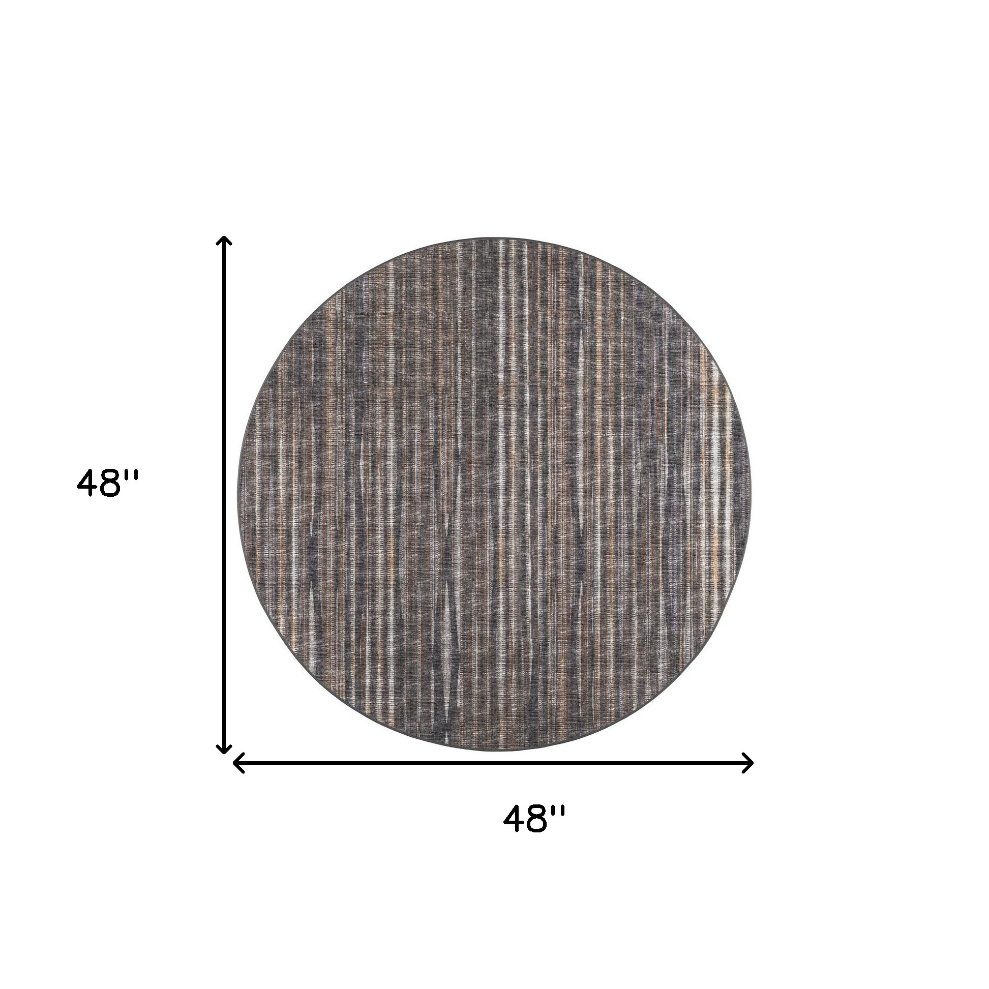 4" Brown Round Ombre Tufted Handmade Area Rug